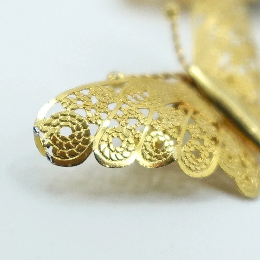 Vintage Butterfly Jewelry Lot Brooches and Pendant Two Tone Fairy Garden Spring‎
